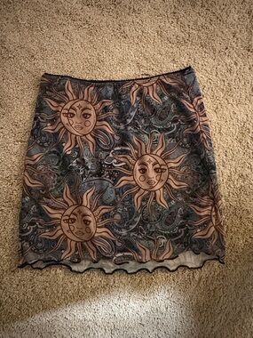 Boho Chic Mini Skirt- Fairycore, Hippie, Sun, Artsy/Indie, 70s Retro